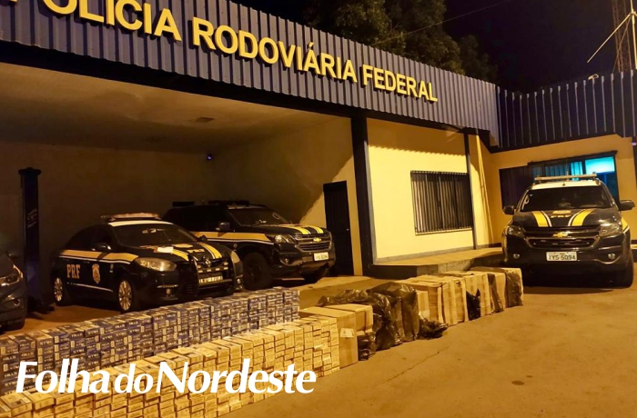 PRF apreende carro com 14 mil maços de cigarro contrabandeado