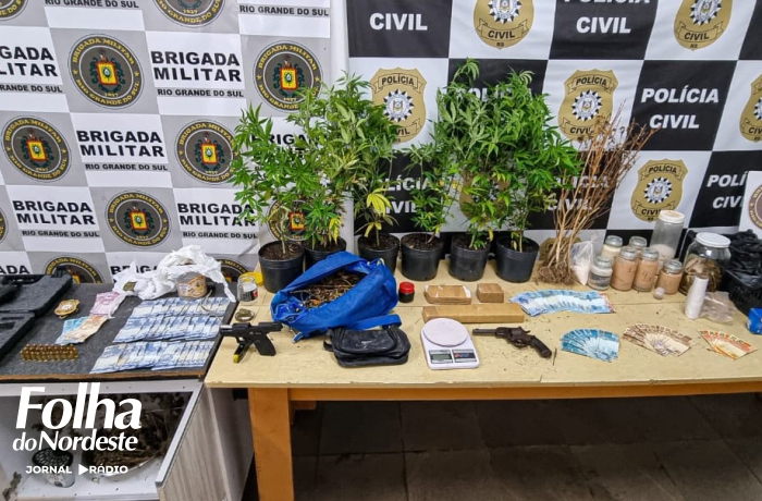 Brigada Militar e Polícia Civil desmantelam laboratório clandestino de maconha em operação em Vacaria