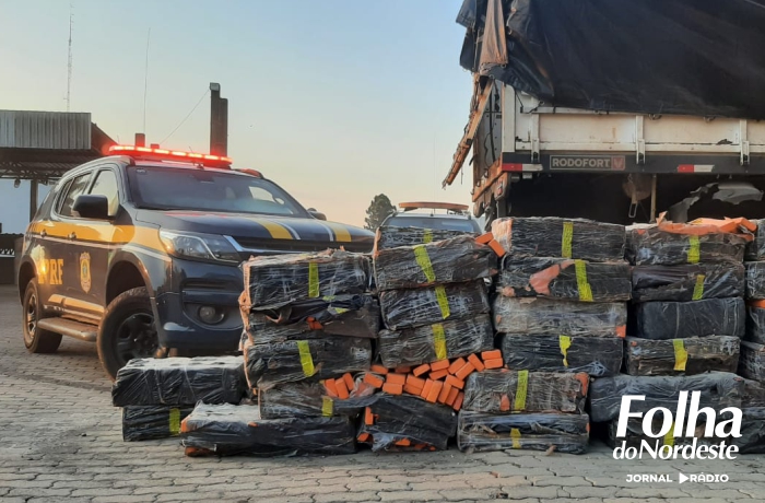 PRF apreende carreta com uma tonelada de maconha escondida no meio de carga de milho