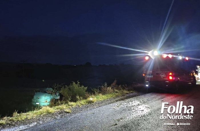 Caminhão de transporte de leite tomba na ERS-126 entre Ibiaçá e Lagoa Vermelha