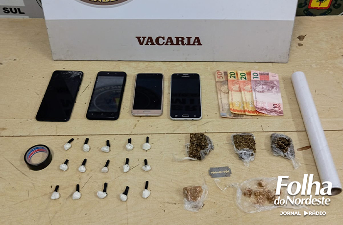 Brigada Militar prende uma mulher por tráfico de drogas em Vacaria