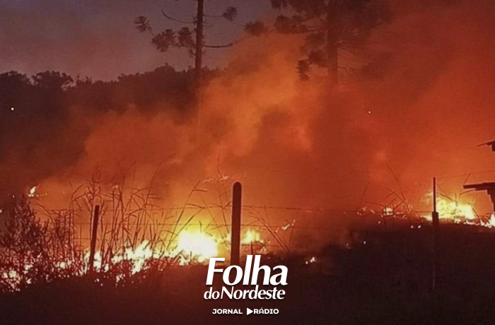 Princípio de incêndio atinge área de vegetação em Sananduva