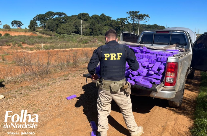 PRF apreende mais de uma tonelada de maconha numa caminhonete clonada em Vacaria