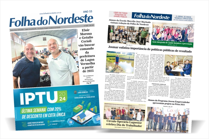 Comunicado aos leitores do jornal Folha do Nordeste: Nesta sexta-feira, 3, edição online