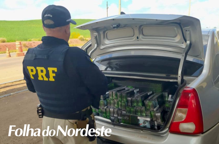 PRF prende homem em carro carregado com milhares de maços de cigarros paraguaios