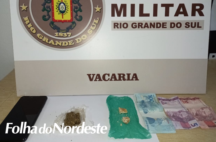 Crack e maconha são apreendidos pela Brigada Militar em Vacaria