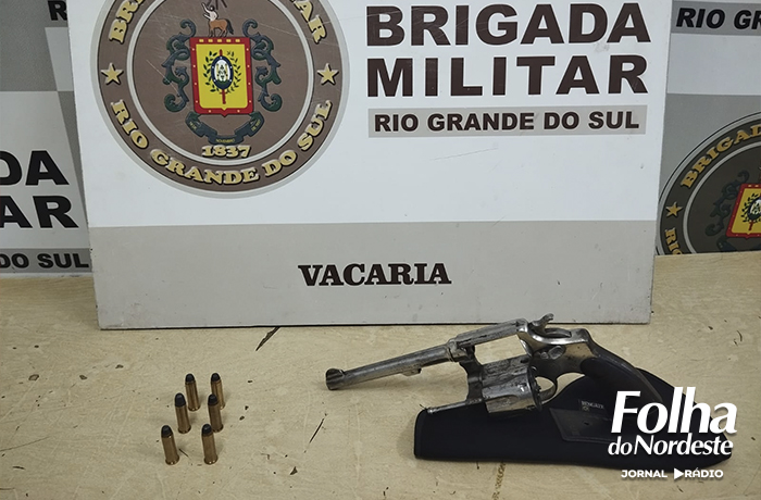 Denúncia de violência doméstica termina com a prisão de um homem por porte ilegal de arma de fogo em Vacaria
