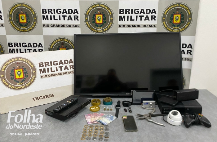 Brigada Militar prende dois homens por tráfico de drogas em Vacaria