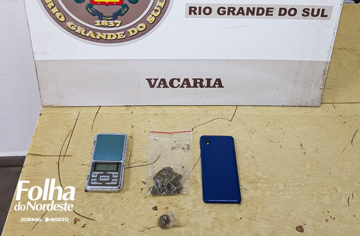 Brigada Militar prende homem por tráfico de drogas em Vacaria
