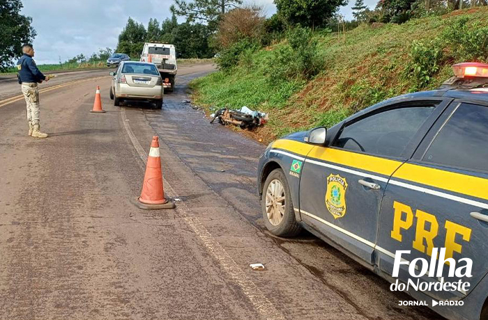 Colisão frontal na BR 468 em Tiradentes do Sul resulta em Morte de Motociclista