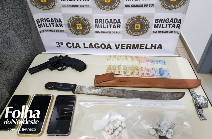 Dois homens e um menor são presos pela Brigada Militar por tráfico de drogas