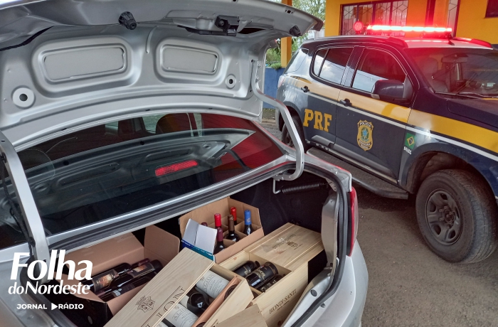 PRF apreende carga de vinhos importados ilegalmente em Vacaria