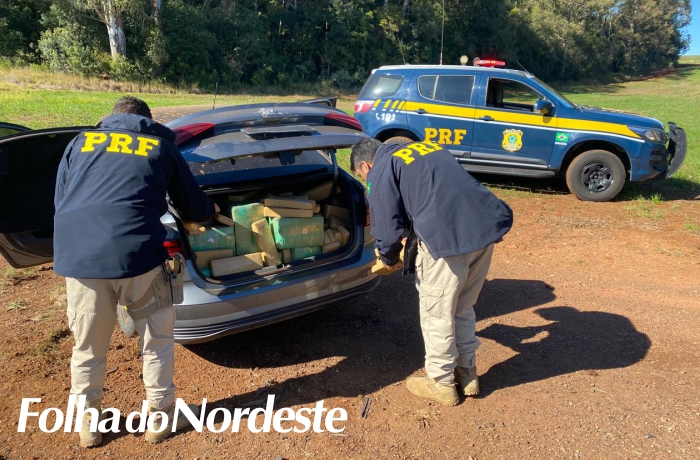PRF apreende carro com mais de meia tonelada de maconha na BR 285