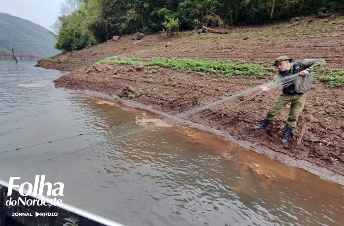 Operação da Brigada Militar apreende redes de pesca irregulares no Rio Uruguai