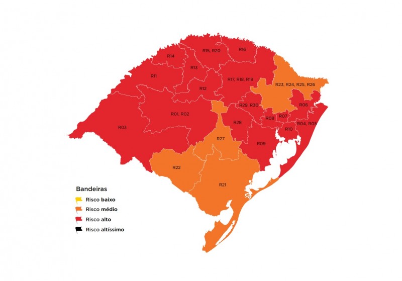 Mapa preliminar da 38ª rodada indica região de Passo Fundo em vermelho