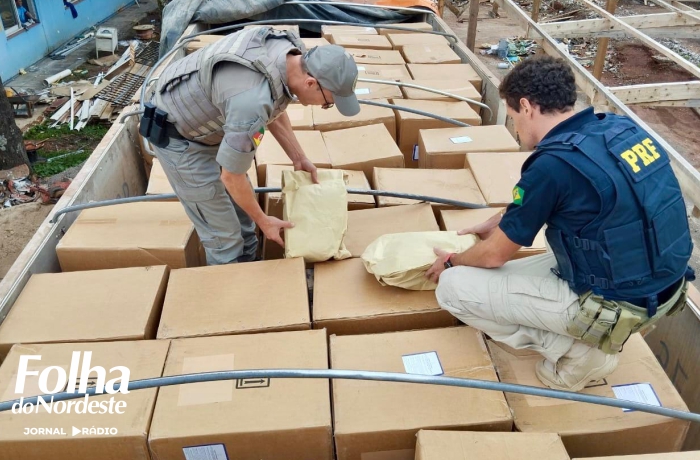 PRF, BM e SEFAZ apreendem carreta com cerca de 1,6 tonelada de tetracaína