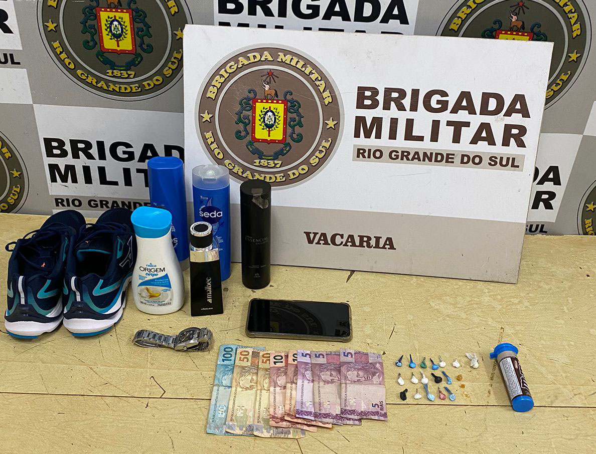 Brigada Militar realiza prisão por tráfico de drogas em Vacaria