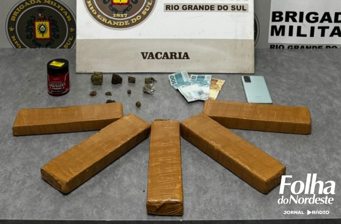 Ação da Brigada Militar resulta na prisão de três homens por tráfico em Vacaria